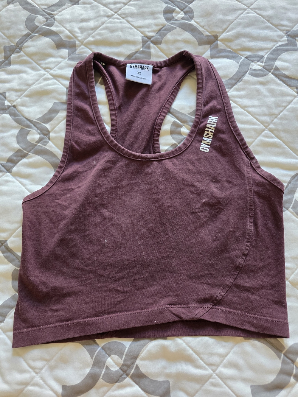 Gymshark Women's Maroon Racerback Crop Tank Top